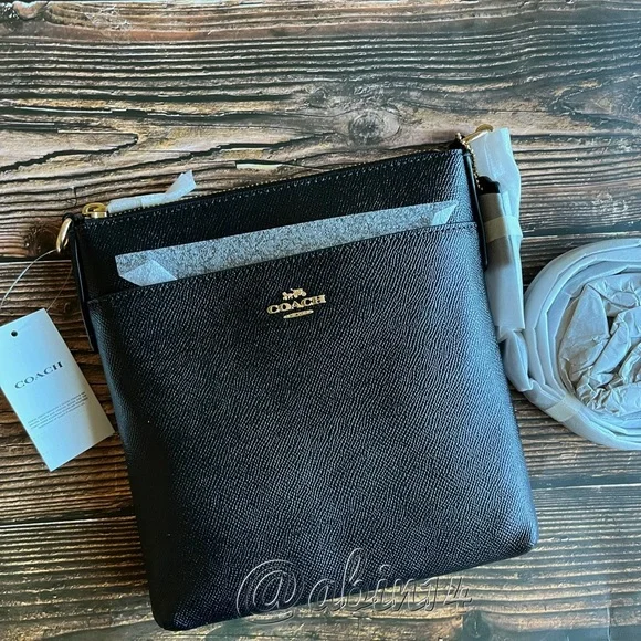 NWT Coach Black Leather Crossbody Bag Kitt Messenger - Picture 5 of 5